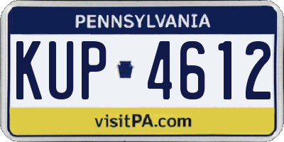 PA license plate KUP4612