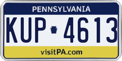 PA license plate KUP4613