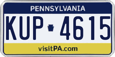 PA license plate KUP4615