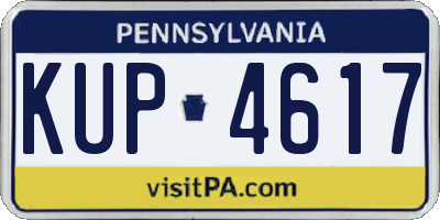 PA license plate KUP4617