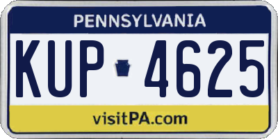 PA license plate KUP4625