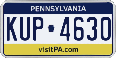 PA license plate KUP4630