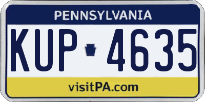 PA license plate KUP4635