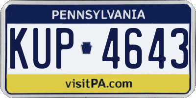 PA license plate KUP4643