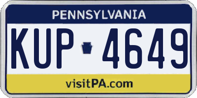 PA license plate KUP4649
