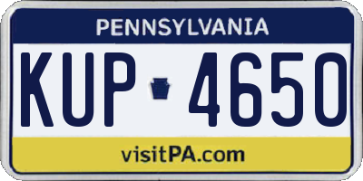 PA license plate KUP4650