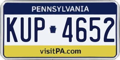PA license plate KUP4652