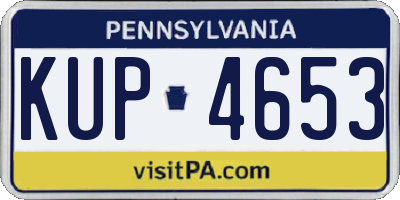 PA license plate KUP4653