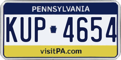 PA license plate KUP4654