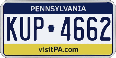 PA license plate KUP4662