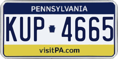 PA license plate KUP4665