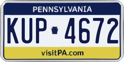 PA license plate KUP4672