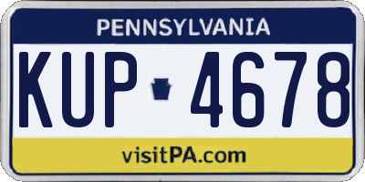 PA license plate KUP4678
