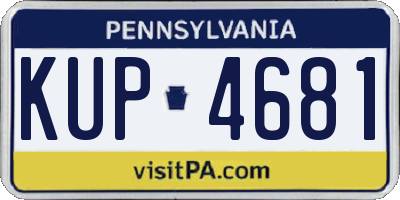 PA license plate KUP4681