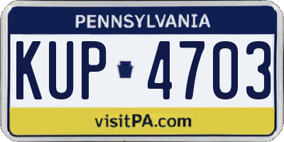PA license plate KUP4703