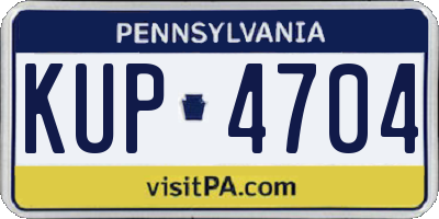 PA license plate KUP4704