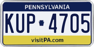 PA license plate KUP4705