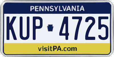 PA license plate KUP4725