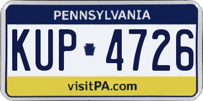 PA license plate KUP4726