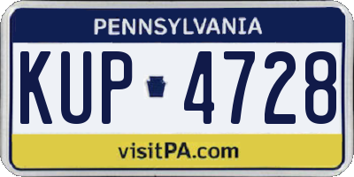 PA license plate KUP4728