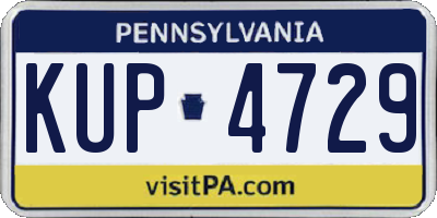 PA license plate KUP4729