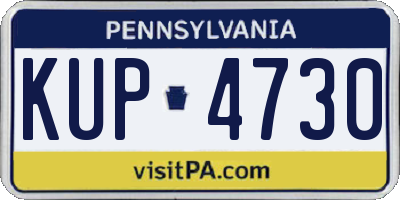 PA license plate KUP4730