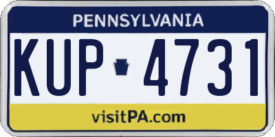 PA license plate KUP4731