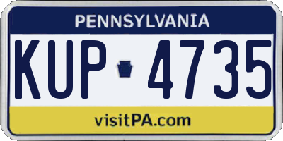 PA license plate KUP4735