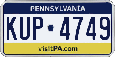 PA license plate KUP4749
