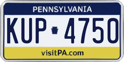 PA license plate KUP4750