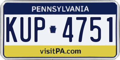 PA license plate KUP4751