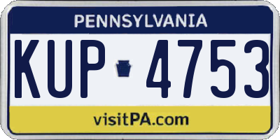 PA license plate KUP4753
