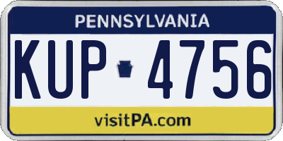 PA license plate KUP4756