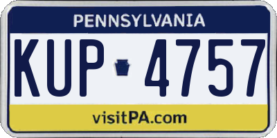 PA license plate KUP4757