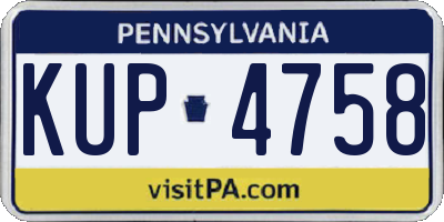 PA license plate KUP4758