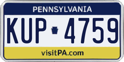 PA license plate KUP4759