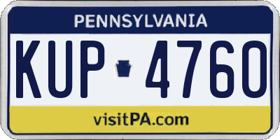 PA license plate KUP4760