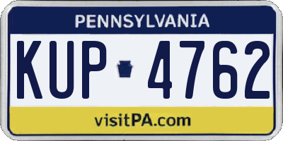 PA license plate KUP4762