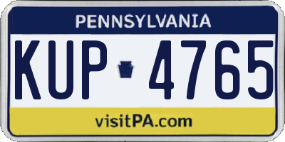 PA license plate KUP4765