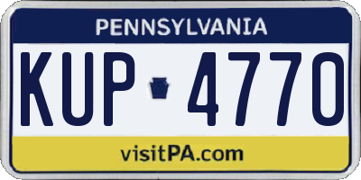 PA license plate KUP4770