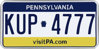 PA license plate KUP4777
