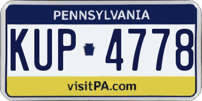 PA license plate KUP4778