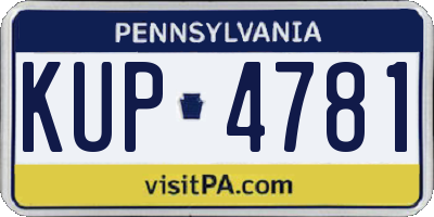 PA license plate KUP4781