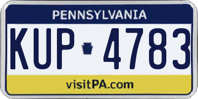PA license plate KUP4783