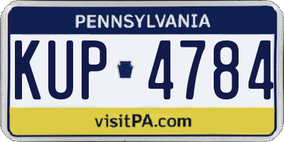 PA license plate KUP4784