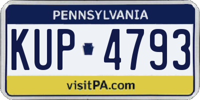 PA license plate KUP4793