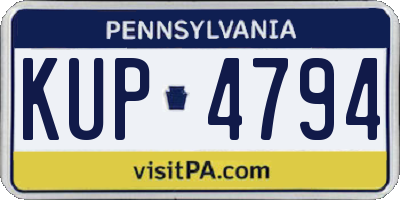 PA license plate KUP4794