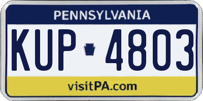 PA license plate KUP4803