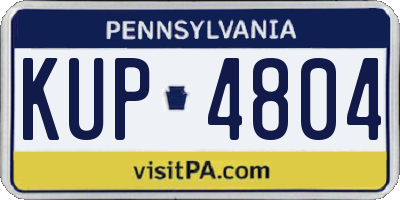 PA license plate KUP4804