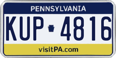 PA license plate KUP4816
